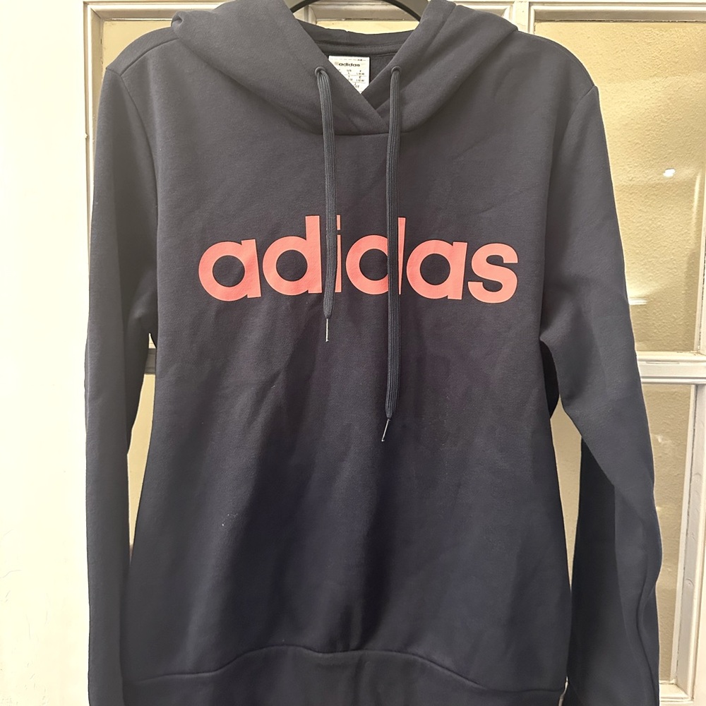 Adidas NWOT Navy/Coral Hoodie Adult Size Large